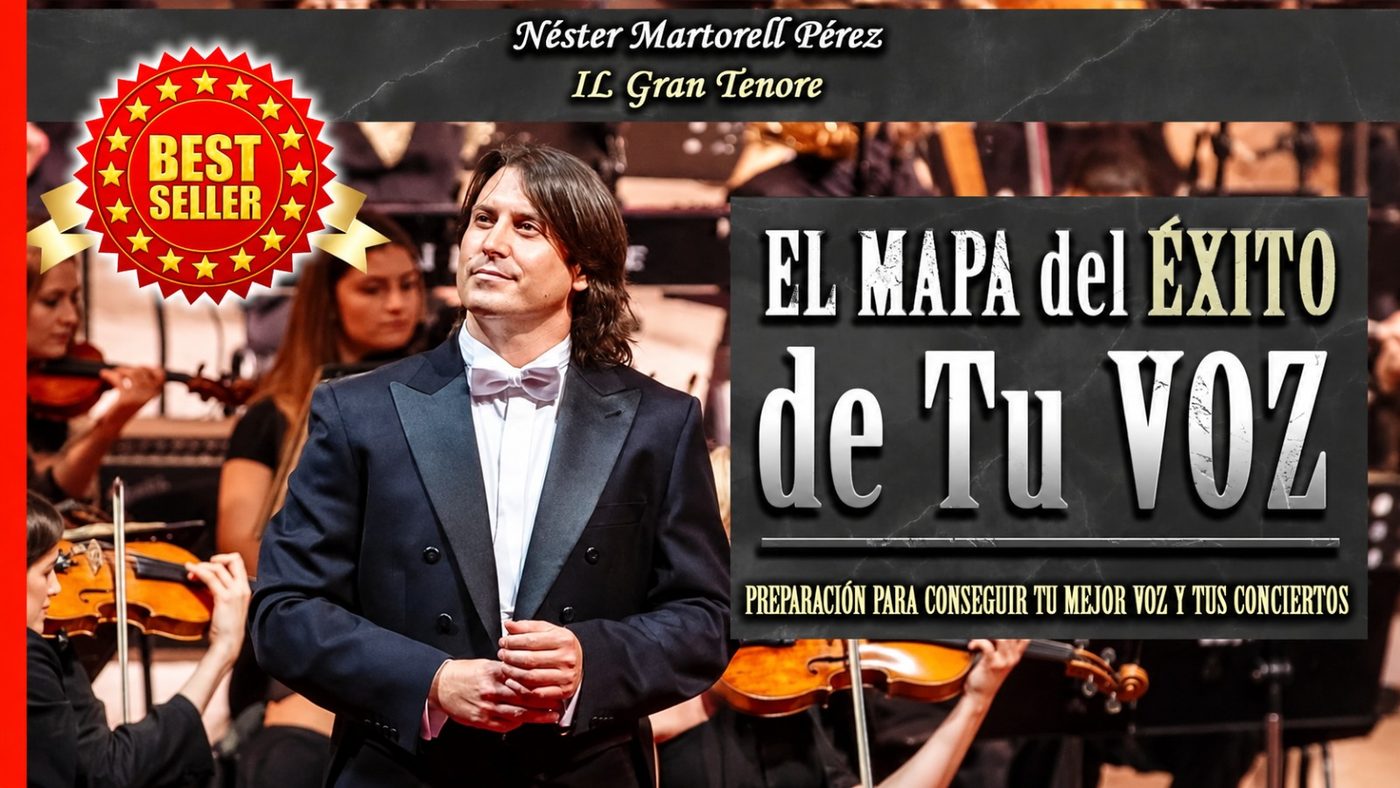Néster Martorell con su libro El Mapa del Éxito de Tu Voz